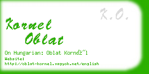 kornel oblat business card